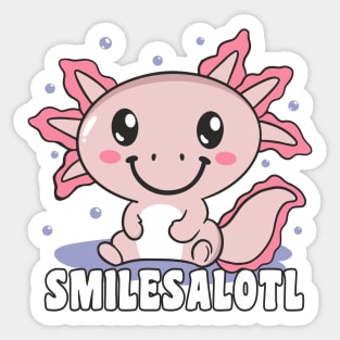 Axolotl SMILESALOTL Cute Axolotl Sticker